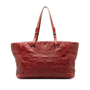 Red Chanel On The Road Tote Bag - Designer Revival