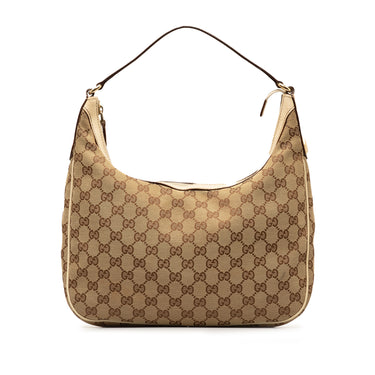 Brown Gucci Medium GG Canvas Charmy Hobo Shoulder Bag