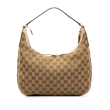Brown Gucci Medium GG Canvas Charmy Hobo Shoulder Bag - Designer Revival