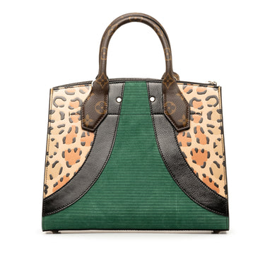 Green Louis Vuitton Monogram Leopard Print Calfskin Corduroy City Steamer PM Satchel