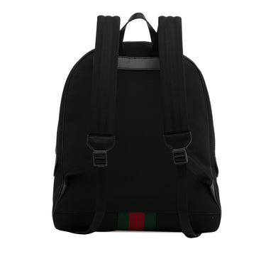 Black Gucci Techno Web Canvas Backpack - Designer Revival
