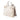 White Burberry Medium Bicolor Leather and House Check Banner Satchel