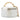 White Chanel CC Quilted Lambskin Crystal Pearly Girl Round Top Handle Vanity Case with Chain Satchel