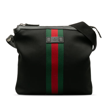 Black Gucci Techno Web Messenger Bag