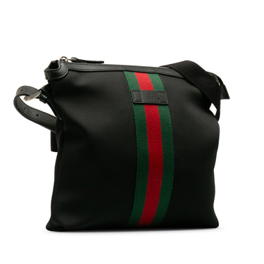 Black Gucci Techno Web Messenger Bag - Designer Revival