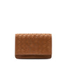 Brown Bottega Veneta Intrecciato Flap Card Holder - Designer Revival