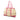 Pink Prada Studded Leather Trimmed Canvas Front Pocket Tote Satchel