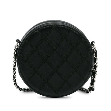 Black Chanel Quilted CC Round Chain Crossbody - Designer Revival