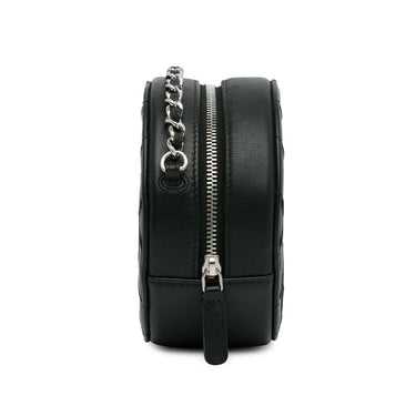 Black Chanel Quilted CC Round Chain Crossbody - Designer Revival