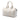 White Fendi Zucchino Spalmati Forever Bauletto Boston Bag