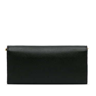 Black Prada Saffiano Wallet On Chain Crossbody Bag