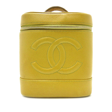 Yellow Chanel CC Caviar Vanity Case - Designer Revival