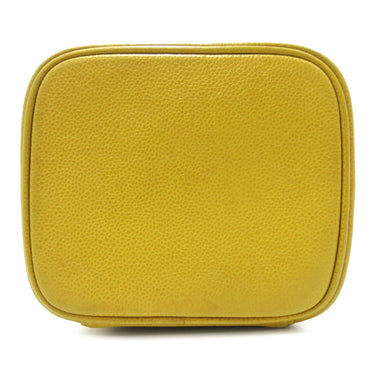 Yellow Chanel CC Caviar Vanity Case - Designer Revival