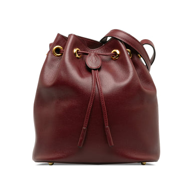 Red Cartier Must de Cartier Bucket Bag - Designer Revival