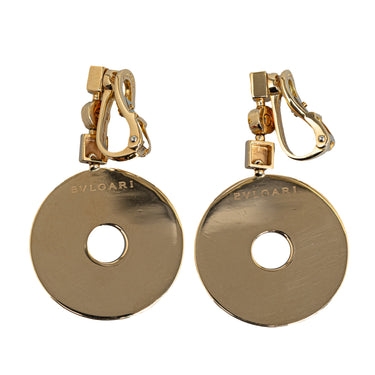 Gold Bvlgari 18K Gold Lucea Drop Earrings - Designer Revival