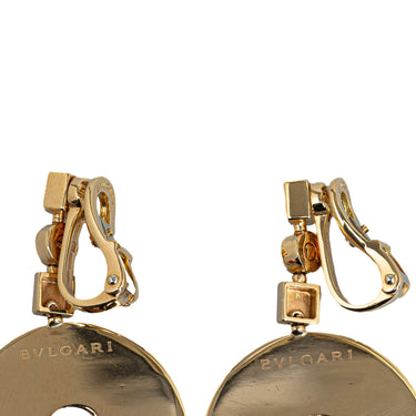Gold Bvlgari 18K Gold Lucea Drop Earrings - Designer Revival