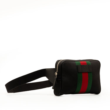 Black Gucci Canvas Web Slim Belt Bag