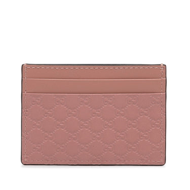 Pink Gucci Guccissima Card Holder - Designer Revival