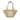 White LOEWE Small Raffia Anagram Basket Tote