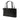 Black Burberry House Check Canvas Trimmed Leather Handbag