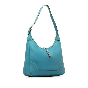 Blue Hermes Togo Trim II 31 Shoulder Bag - Designer Revival