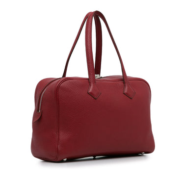 Red Hermès Clemence Victoria II 35 Handbag