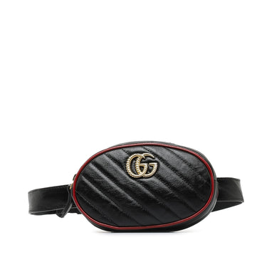 Black Gucci Matelasse GG Torchon Marmont Belt Bag