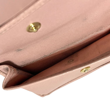 Pink Miu Miu Matelasse Leather Bifold Wallet - Designer Revival