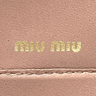 Pink Miu Miu Matelasse Leather Bifold Wallet