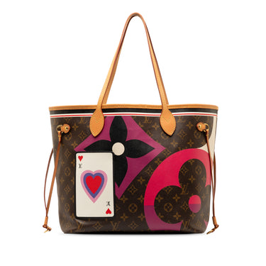 Brown Louis Vuitton Monogram Game On Neverfull MM Tote Bag