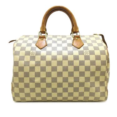 Beige Louis Vuitton Damier Azur Speedy 30 Boston Bag