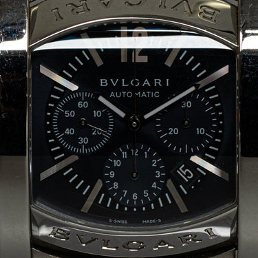 Silver Bvlgari Automatic Stainless Steel Assioma Chronograph Watch - Designer Revival