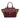 Red Burberry Leather and Mega Check Canvas Harcourt Satchel