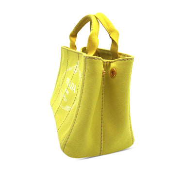 Yellow Prada Canapa Logo Tote - Designer Revival