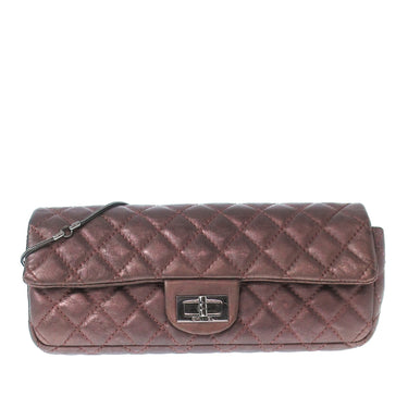 Purple Chanel 2.55 Reissue Quilted Aged Calfskin E/W Clutch with Chain Shoulder Bag