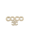White Chanel Coco Faux Pearl Brooch - Designer Revival