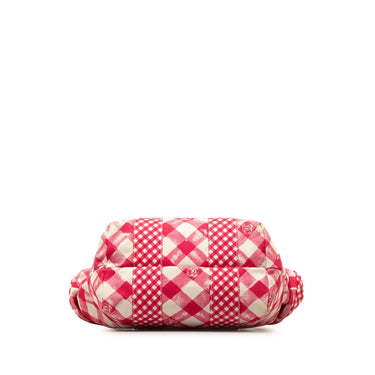 Pink Chanel Canvas Gingham Tote Handbag