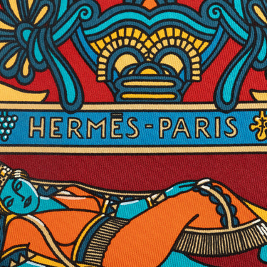 Red Hermès Persepolis Silk Scarf Scarves