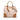 Tan Prada Saffiano Trimmed Canvas Canapa Satchel