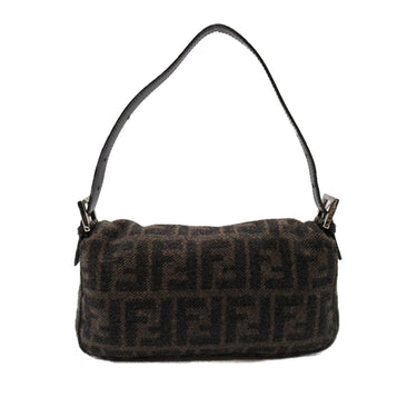 Brown Fendi Zucca Wool Mamma Baguette Shoulder Bag - Designer Revival