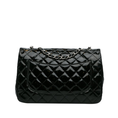Black Chanel Jumbo Classic Patent Single Flap Bag