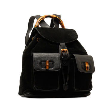 Black Gucci Bamboo Suede Backpack