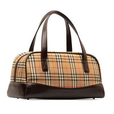 Tan Burberry Haymarket Check Handbag - Designer Revival
