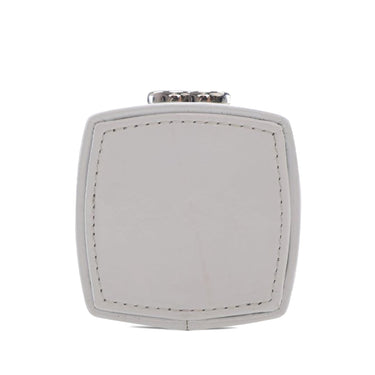 White Chanel Patent Goatskin Make-Up Box Clutch With Chain Crossbody Bag - Designer Revival