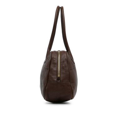 Brown Prada Vitello Daino Bauletto Handbag - Designer Revival