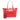 Red Gucci Leather Bamboo Tassel Tote