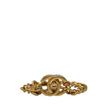 Gold Chanel CC Turn Lock Bracelet - Designer Revival