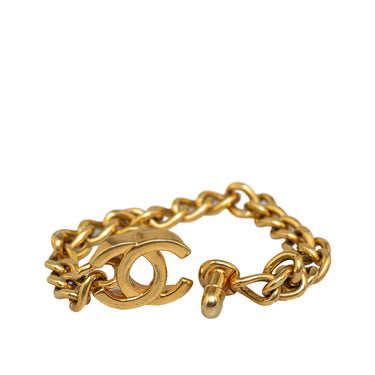 Gold Chanel CC Turn Lock Bracelet - Designer Revival