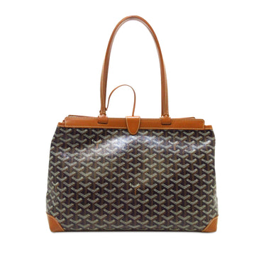 Brown Goyard Goyardine Bellechasse PM Tote Bag - Designer Revival