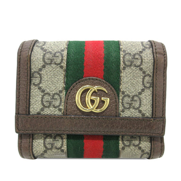 Brown Gucci GG Supreme Ophidia Small Wallet - Designer Revival